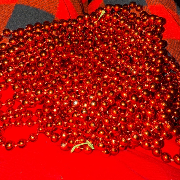 Vintage Dansk Holiday Christmas Red Bead Garland 1/4" 1 ox 45' Tree Decoration - Picture 4 of 4